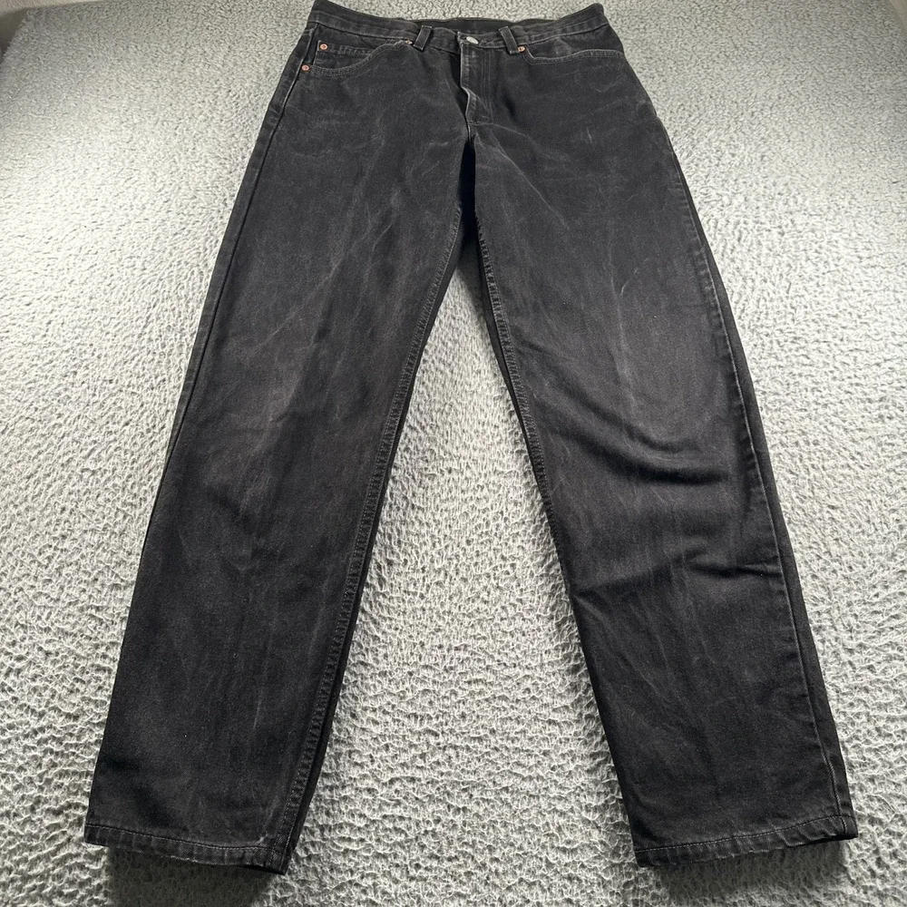 Vtg '99 Levis 550 Jeans Mens 34x32(32x32 Fit) Relaxed Fit Black Straight Leg USA